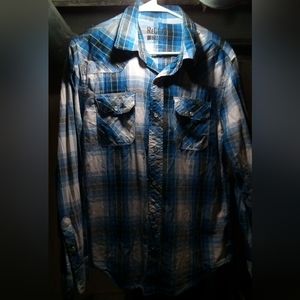 Reclaimed standard long sleeve collared button down shirt